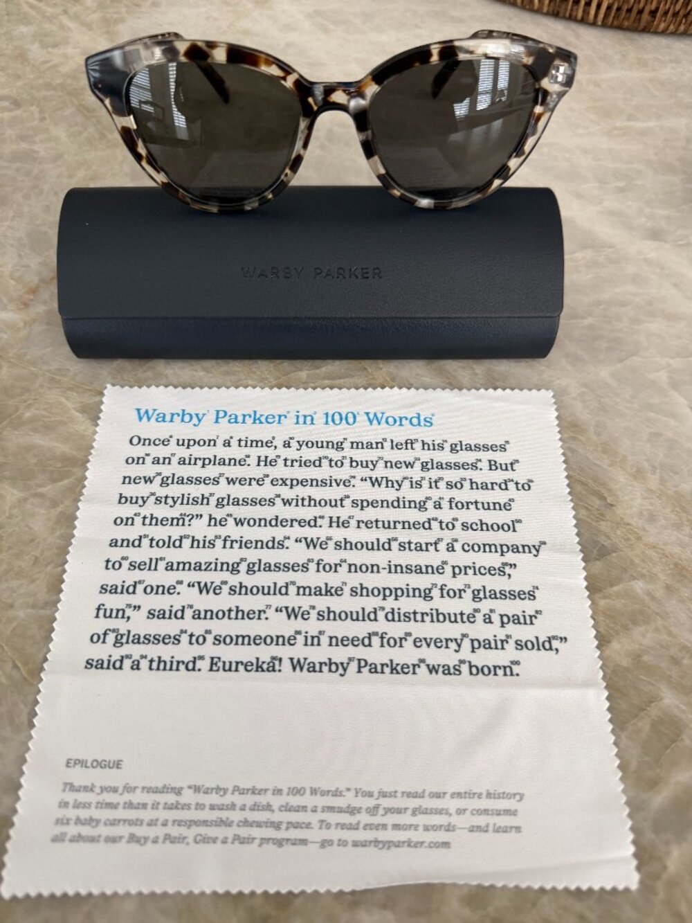Warby Parker NON perscription polorized sunglasses in Marris frame